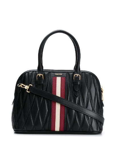 Shop Bally Quilted Tote Bag In Black