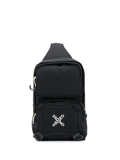 Shop Kenzo One Shoulder Backpack In Black