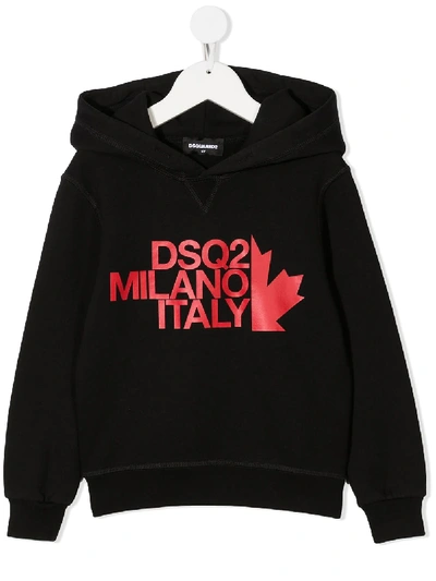 Shop Dsquared2 Milano Logo-print Hoodie In Black
