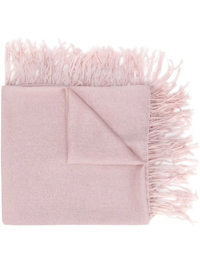 Shop Brunello Cucinelli Fringed Cashmere Scarf In Pink