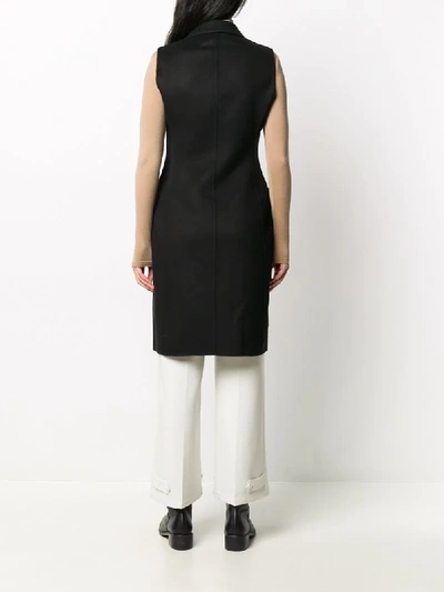 Shop Theory Double-breasted Sleeveless Coat In Black