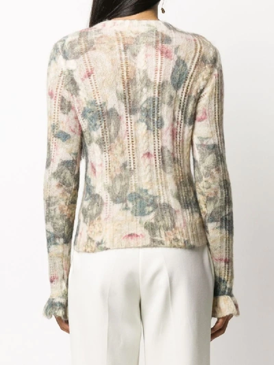 Shop Philosophy Di Lorenzo Serafini Floral Ruffle Sweater In Neutrals