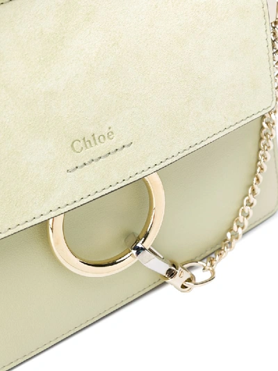 Shop Chloé Mini Faye Chain Bag In Green