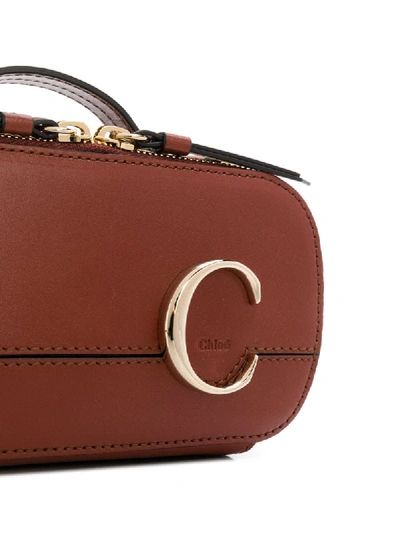 Shop Chloé Mini  C Vanity Bag In Brown