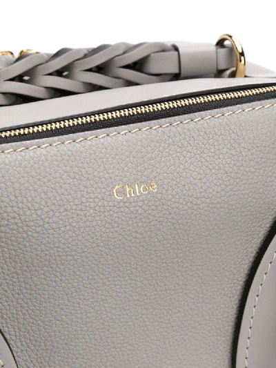 Shop Chloé Medium Daria Handbag In Grey