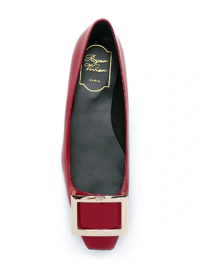 Shop Roger Vivier Trompette Patent Leather Ballet Flats In Red