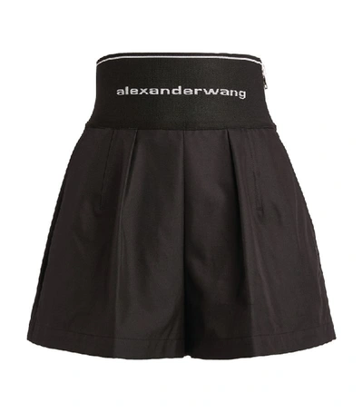 Shop Alexander Wang Elasticated Logo Shorts