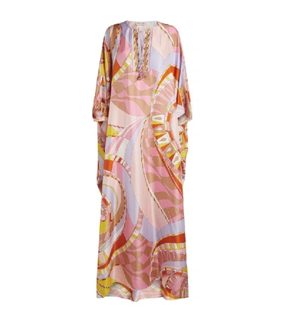 Shop Emilio Pucci Printed Silk Kaftan