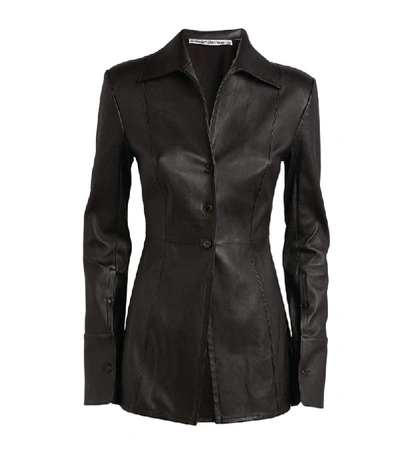 Shop Alexander Wang Longline Leather Jacket