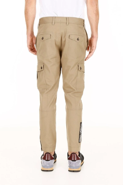 Shop Dolce & Gabbana Cropped Cargo Pants In Green