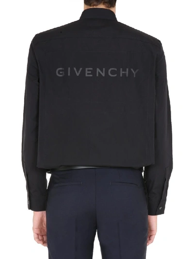 Shop Givenchy Logo Print Shirt In Black