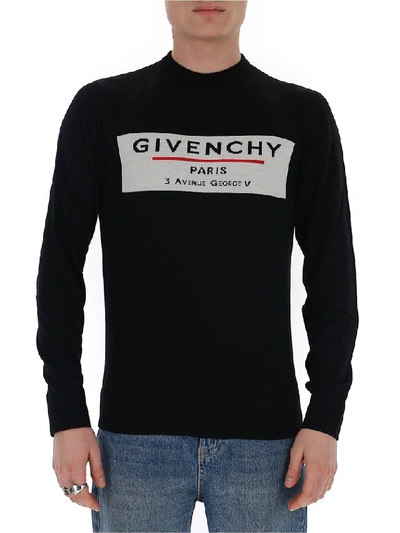 Shop Givenchy Label Knitted Sweater In Black