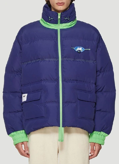 Shop Ader Error Logo Puffer Jacket In Blue