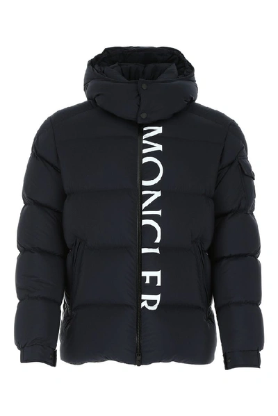 Shop Moncler Maures Hooded Down Jacket In Navy