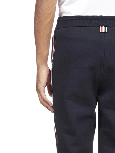 Shop Thom Browne Rwb Stripe Track Pants In Blue