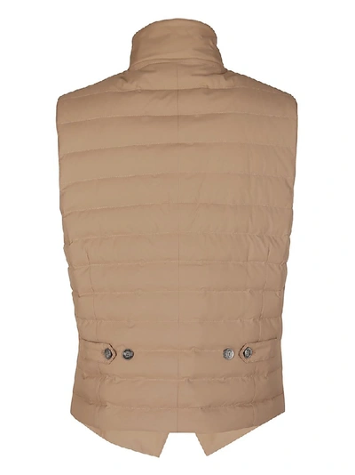 Shop Brunello Cucinelli Buttoned Padded Vest In Brown