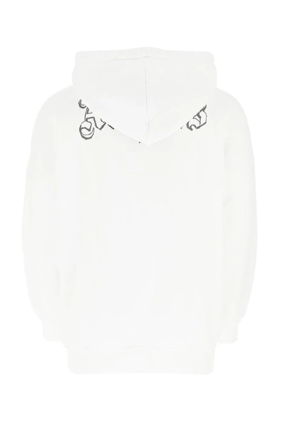 Shop Palm Angels Logo Print Hoodie In White