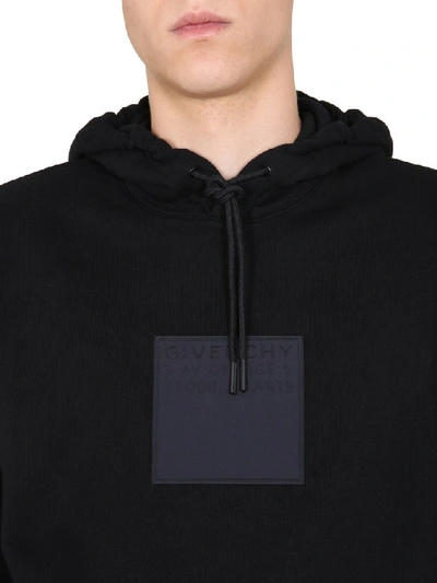 Shop Givenchy Address Patch Hoodie In Black