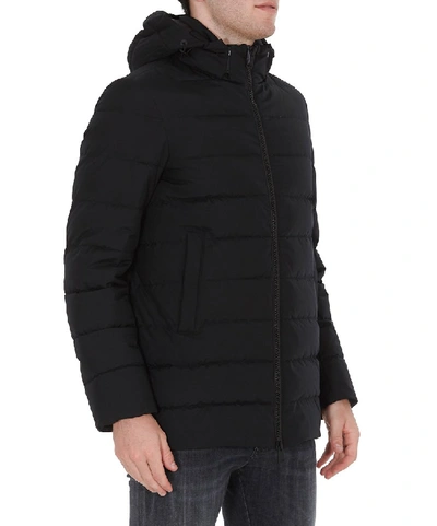 Shop Herno Zipped Down Jacket In Black