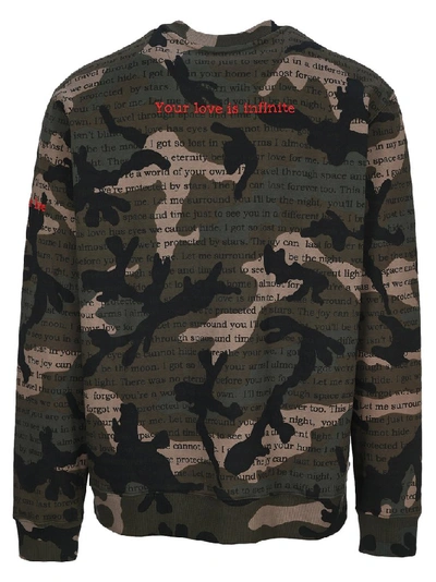 Shop Valentino Camouflage Print Sweatshirt In Multi