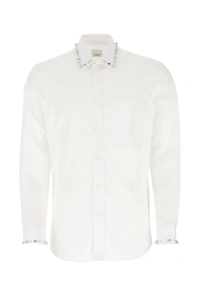 Shop Burberry Embellished Poplin Shirt In White