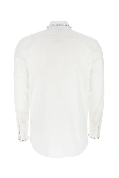 Shop Burberry Embellished Poplin Shirt In White