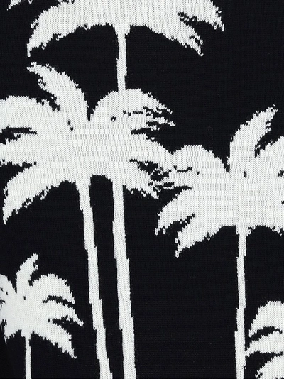 Shop Palm Angels Palm Tree Jacquard Sweater In Black