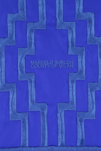 Shop Marcelo Burlon County Of Milan Rural Cross Bomber Jacket In Blue
