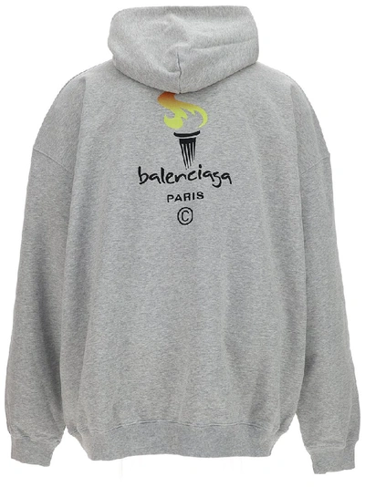 Balenciaga Flame Hoodie In Grey ModeSens