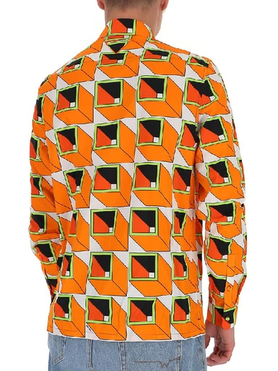 Shop Prada Geometric Print Shirt In Multi