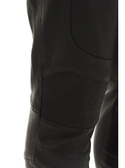 Shop Balmain Zip Detail Pants In Black