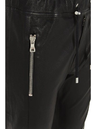Shop Balmain Zip Detail Pants In Black