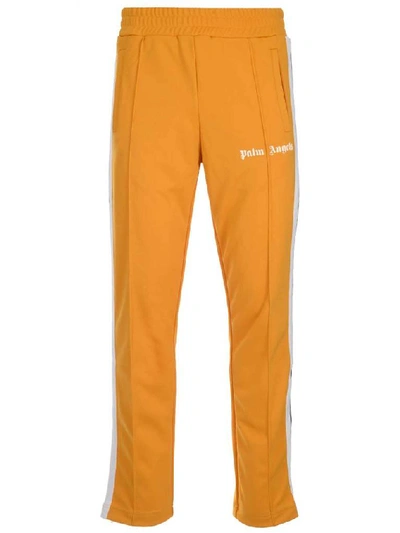 Shop Palm Angels Logo Side Stripe Track Pants In Yellow