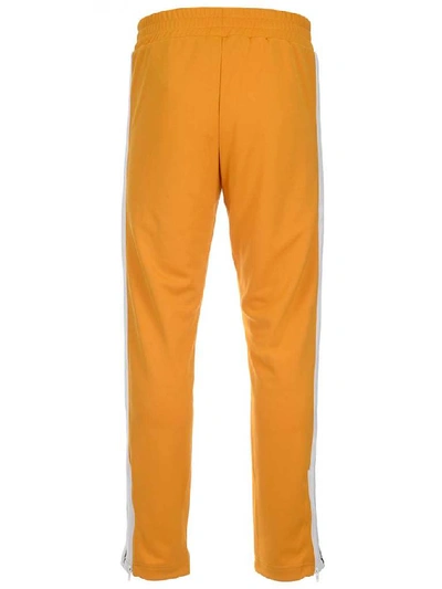 Shop Palm Angels Logo Side Stripe Track Pants In Yellow
