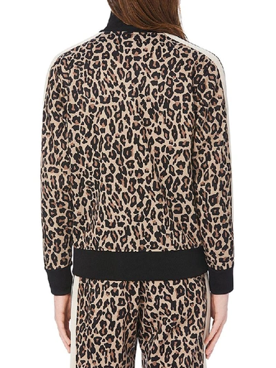 Shop Palm Angels Leopard Print Track Jacket In Multi