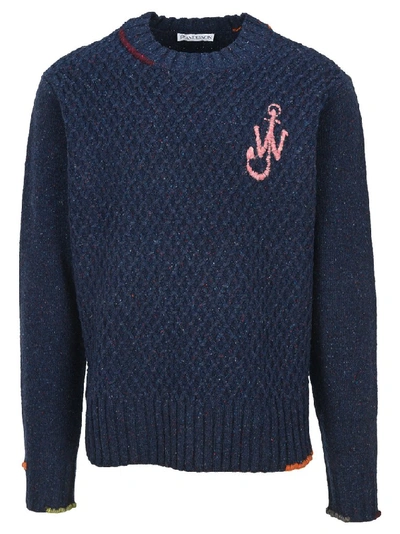 Shop Jw Anderson Crewneck Sweater In Navy