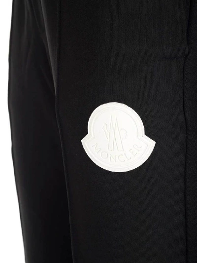 Shop Moncler Logo Patch Jogger Pants In Black