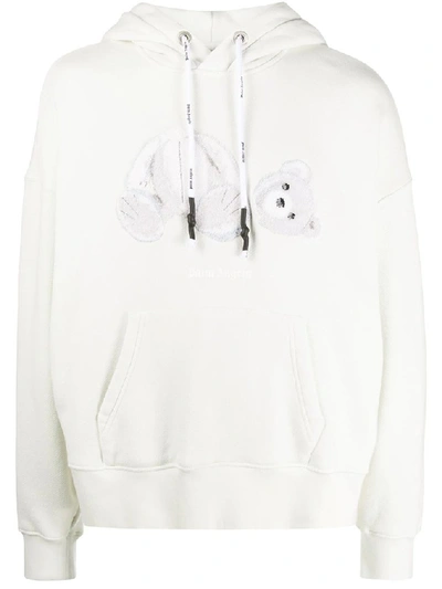 Shop Palm Angels Ice Bear Hooded Sweatshirt In White