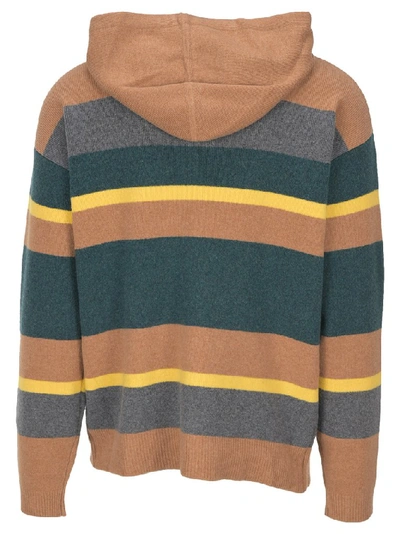 Shop Jw Anderson Striped Hooded Sweater In Multi