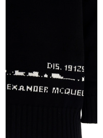 Shop Alexander Mcqueen Graffiti Logo Intarsia Knitted Jumper In Black