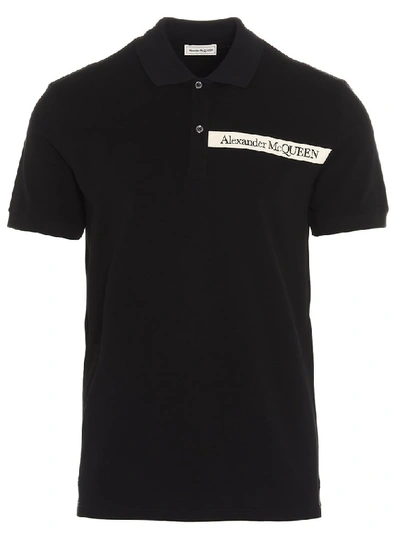 Shop Alexander Mcqueen Logo Polo Shirt In Black