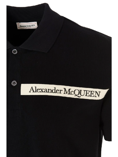 Shop Alexander Mcqueen Logo Polo Shirt In Black