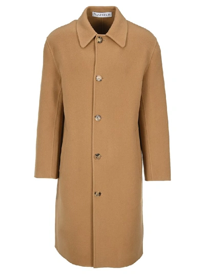Shop Jw Anderson Buttoned Coat In Beige