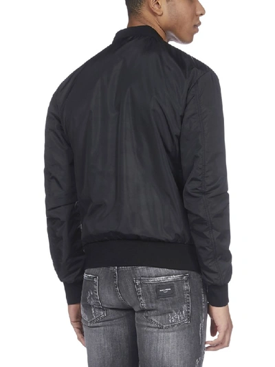 Shop Dolce & Gabbana Logo Patch Bomber Jacket In Black