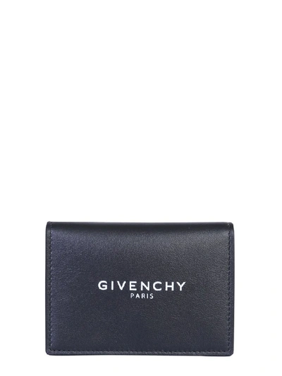 Shop Givenchy Logo Print Bifold Wallet In Black