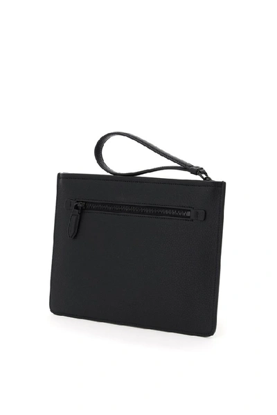 Shop Ferragamo Salvatore  Sf Logo Clutch Bag In Black