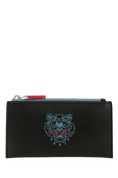 Shop Kenzo Ekusson Tiger Zipped Cardholder In Black