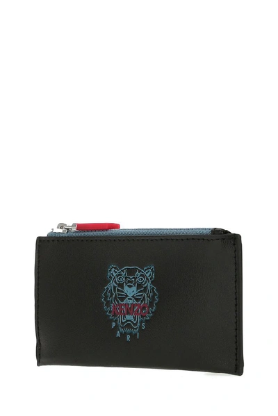Shop Kenzo Ekusson Tiger Zipped Cardholder In Black
