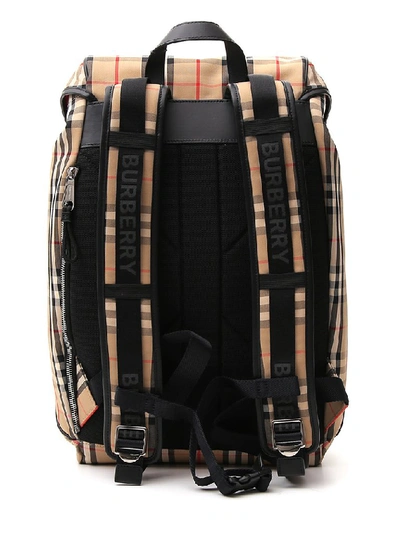 Shop Burberry Vintage Check Logo Backpack In Multi