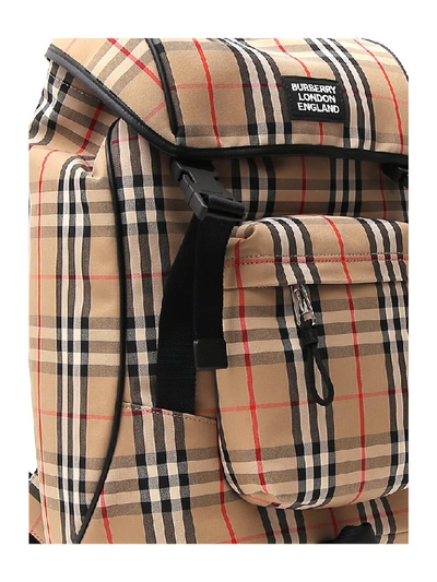 Shop Burberry Vintage Check Logo Backpack In Multi